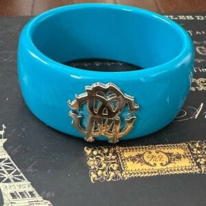 Roberto Cavalli Turquoise Bangle with Gold Detail